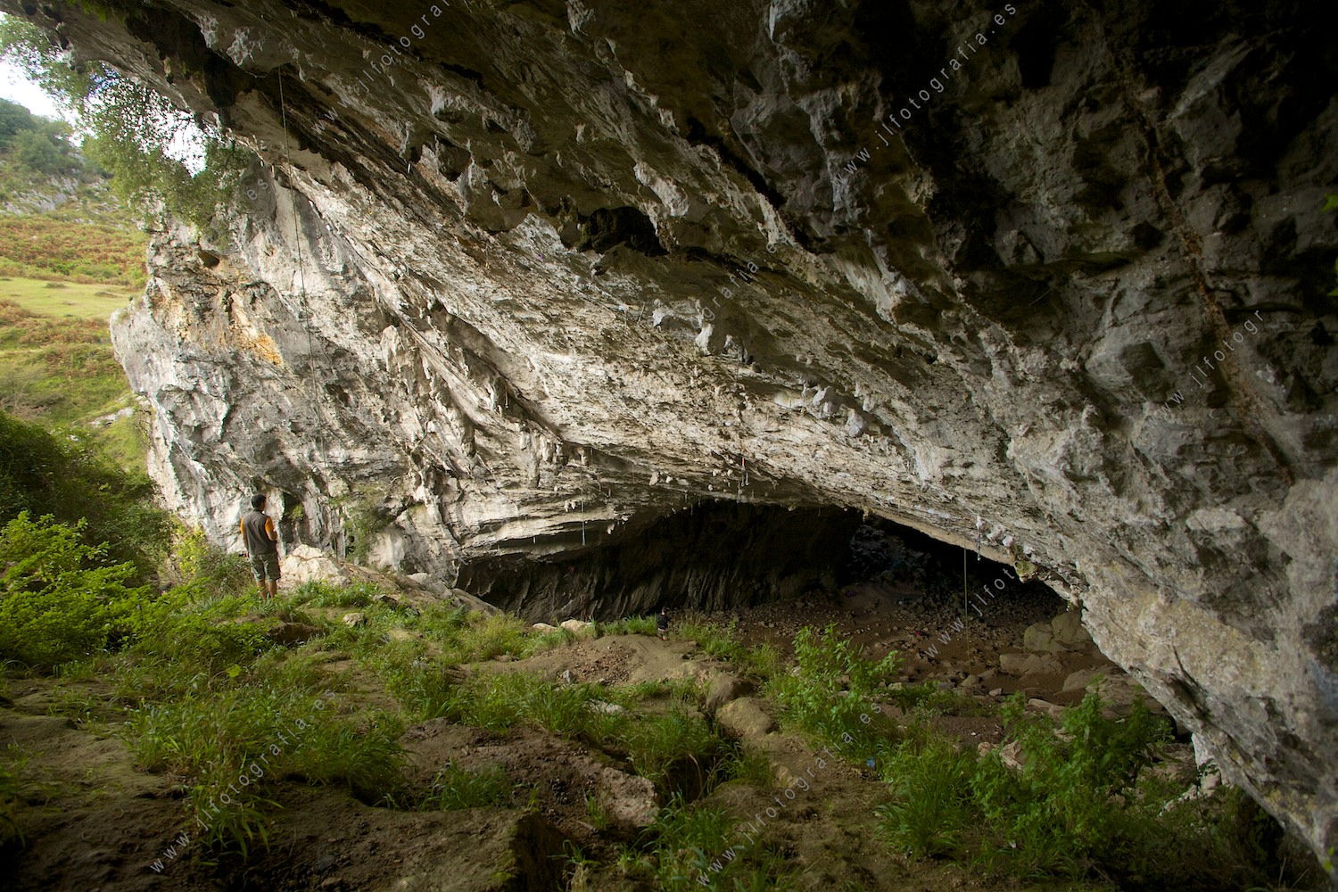 En la entrada de la gran cueva de Baltzola en Dima, es sobrecogedora la sensación de hormiga bajo esas paredes en nuestras cabezas.