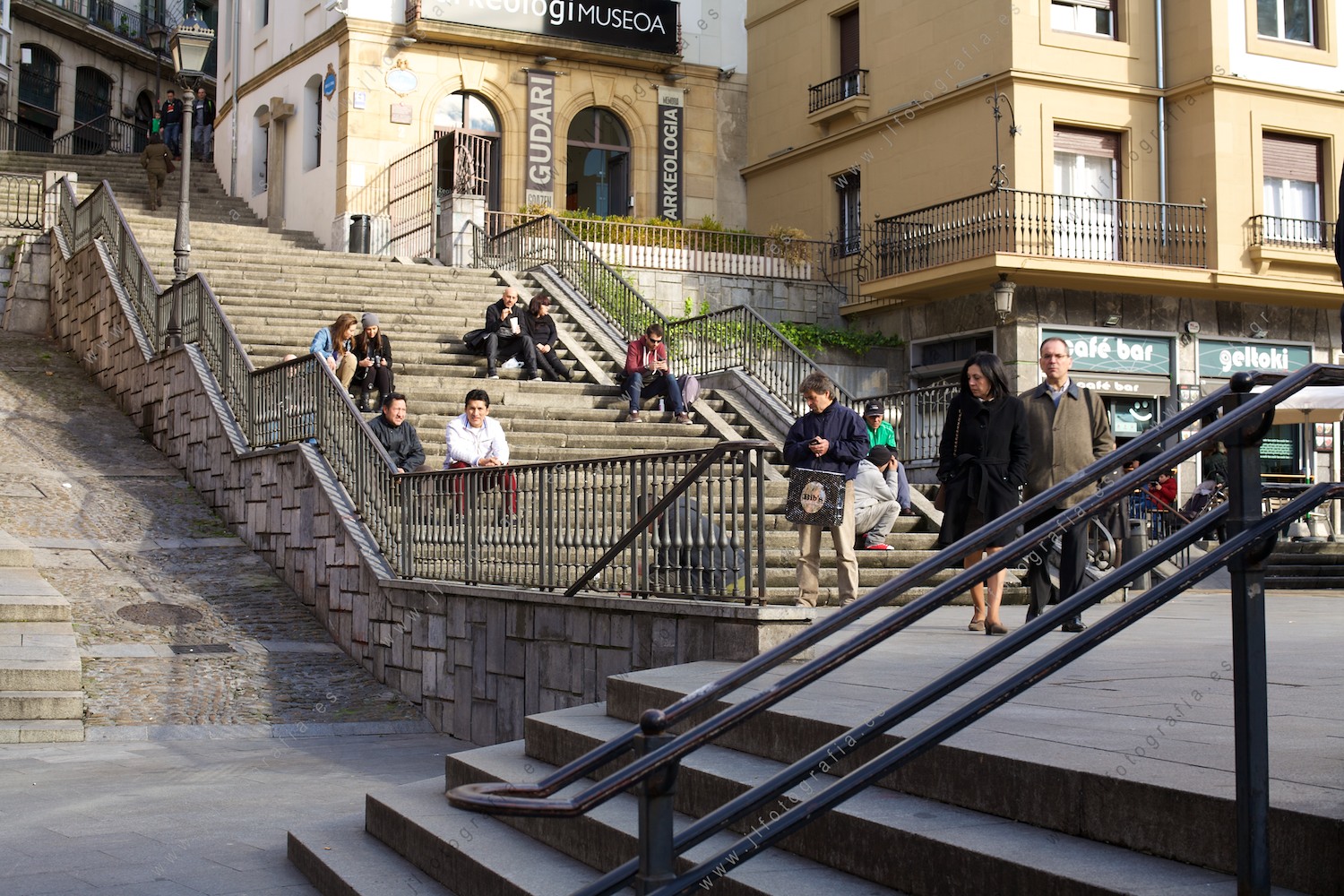 Escaleras de subida a Begoña desde la plaza de Unamuno en Bilbao