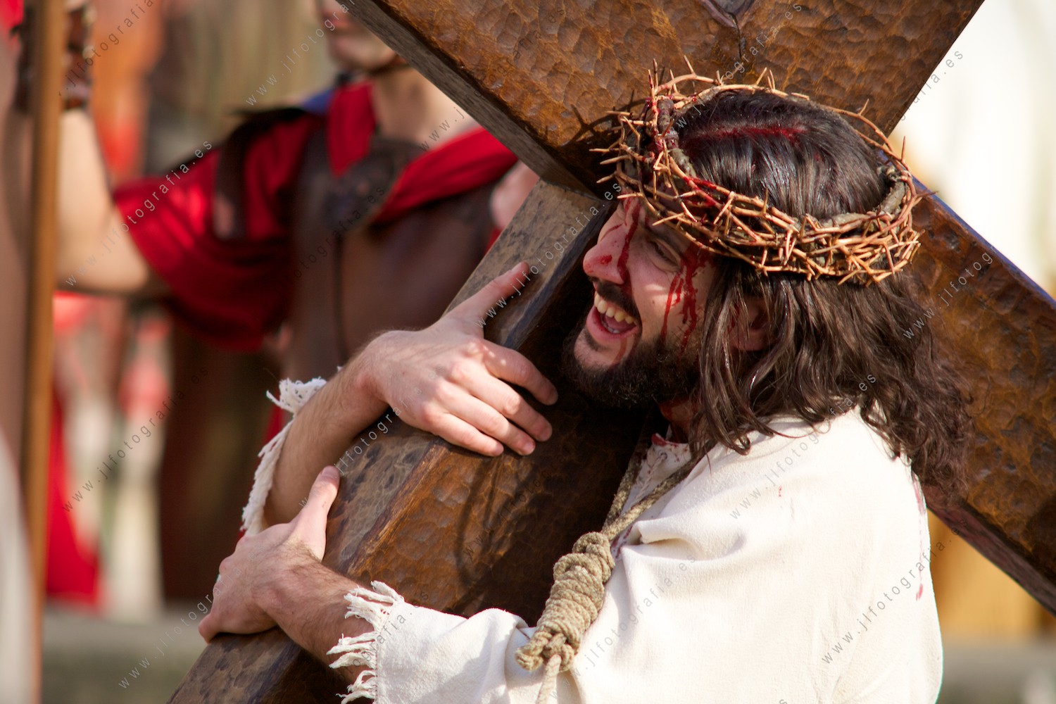Cristo arrastrando la cruz, viacrucis Balmaseda